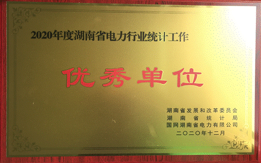 安博官方网站株洲航电分安博官方网站荣获“2020年度湖南省电力行业统计优秀单位”称号